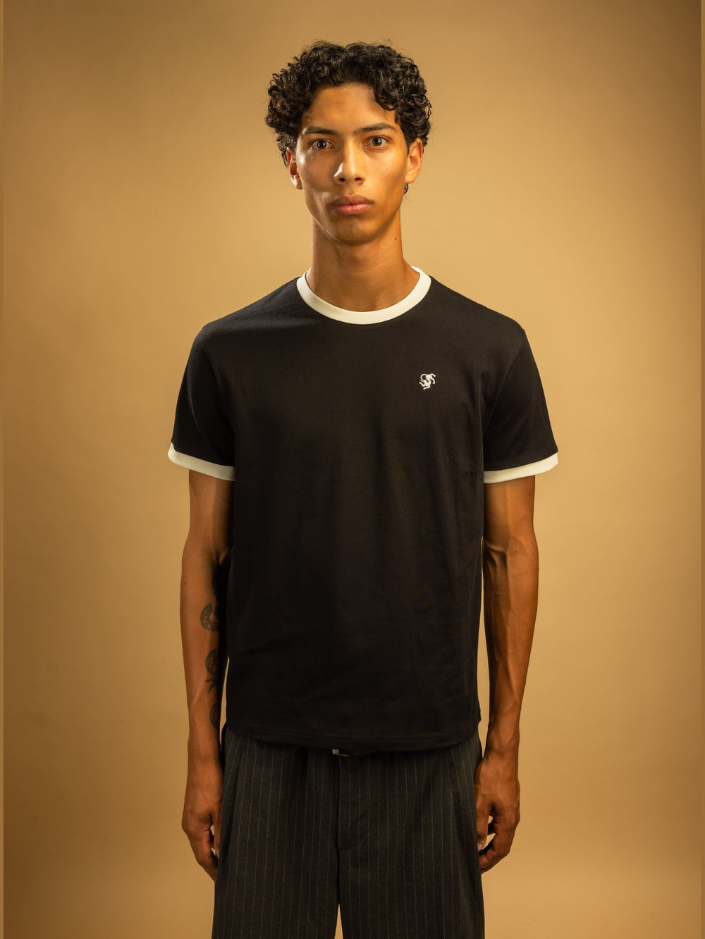 Contrast Tee Black