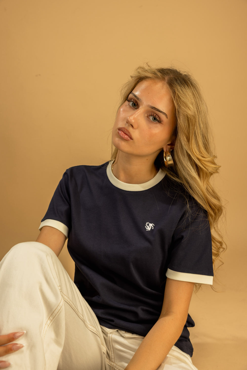 Contrast Tee Navy