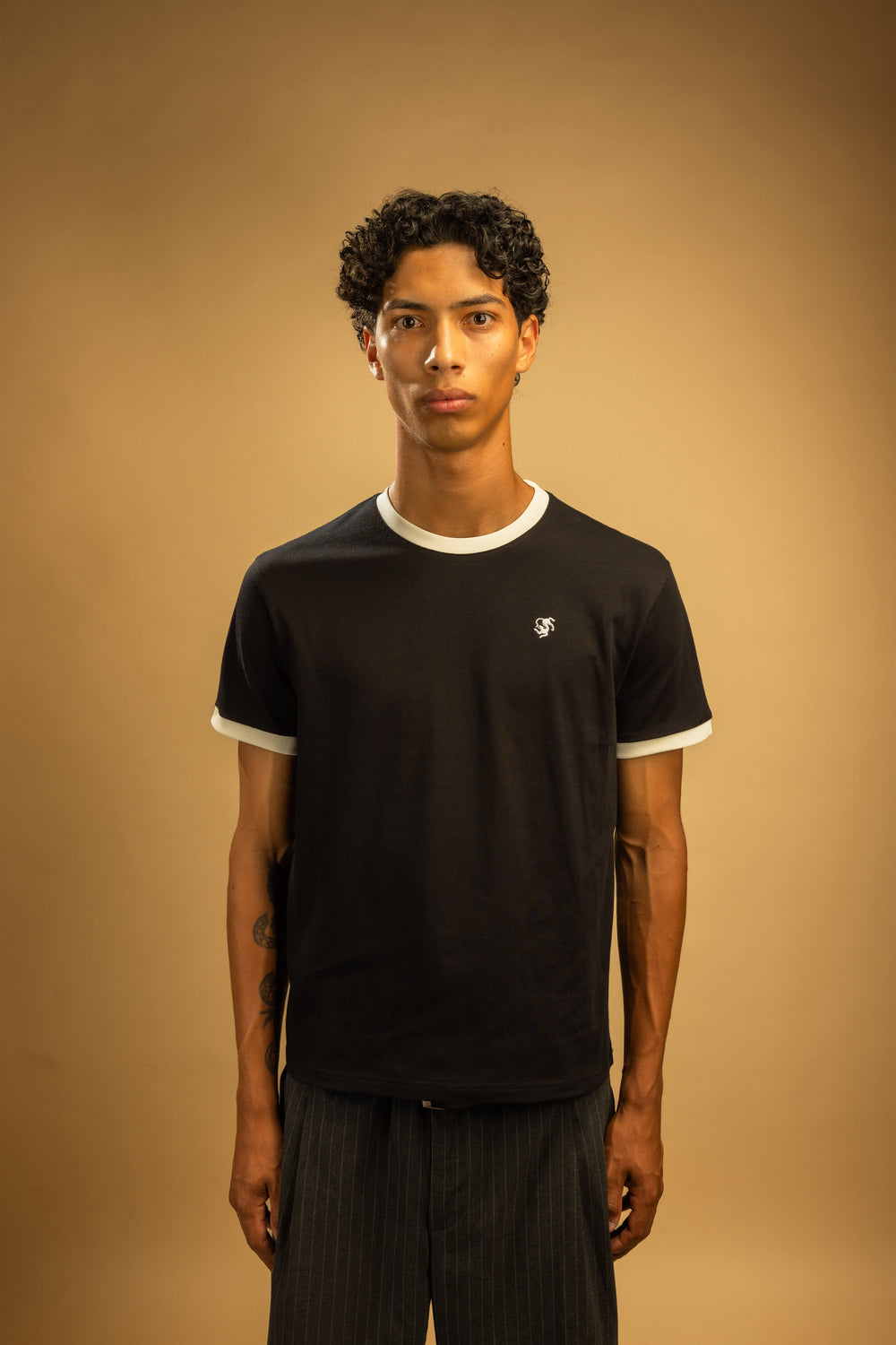 Contrast Tee Black